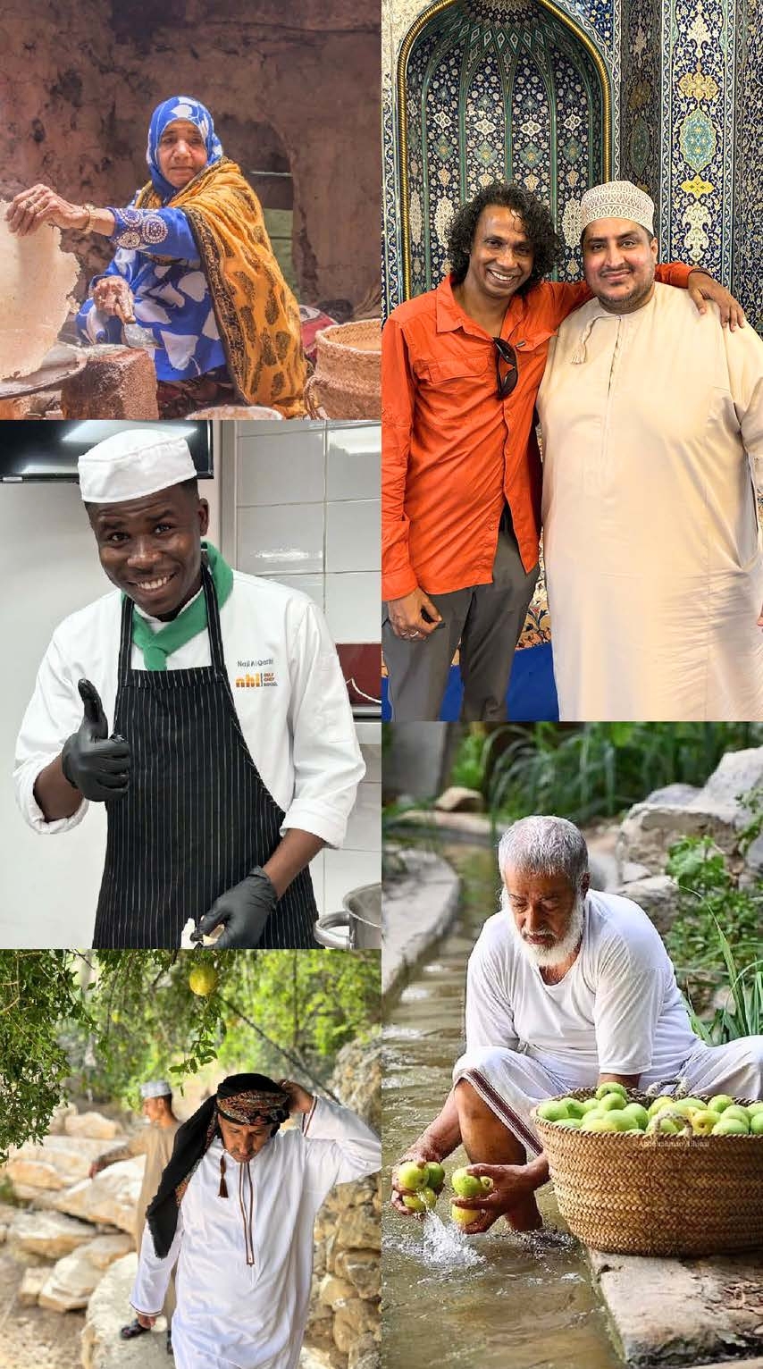 Omani people — weaver, chef, local farmers