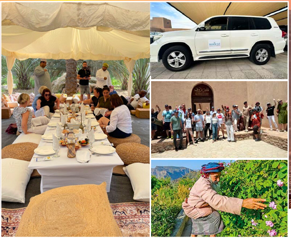 Miracle MICE collage — private dining, transport, group tours and farms